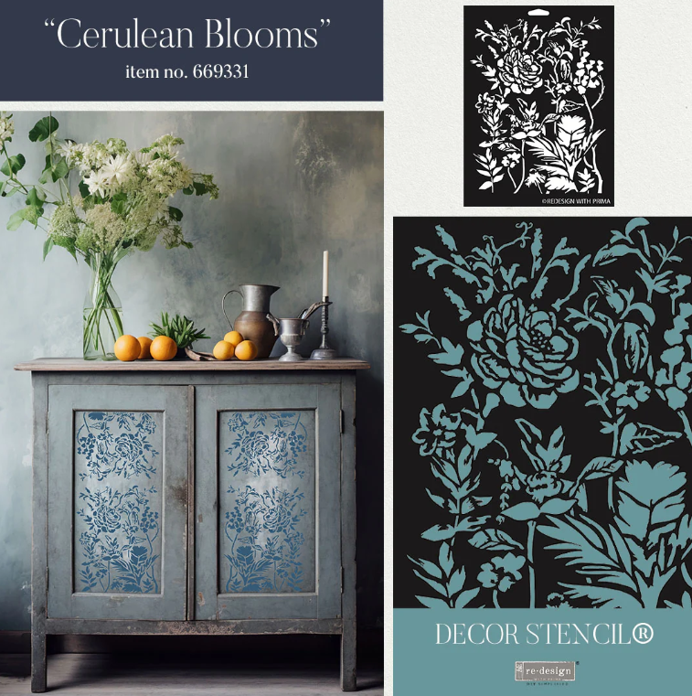 Pochoirs - Cerulean Blooms