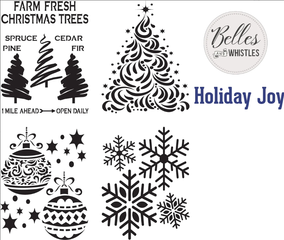 Pochoirs - Holiday Joy Stencil