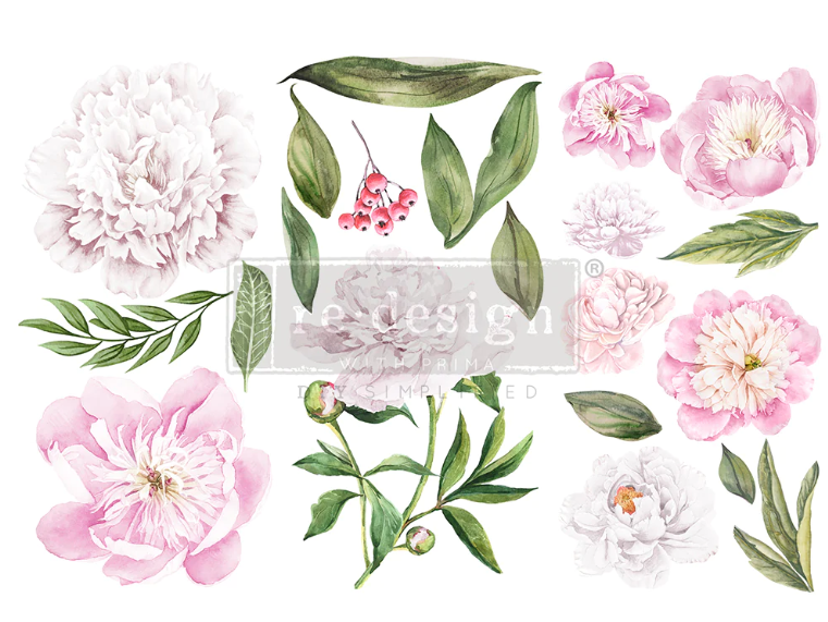 Transferts d'image - Morning Peonies (Petit Transfert)