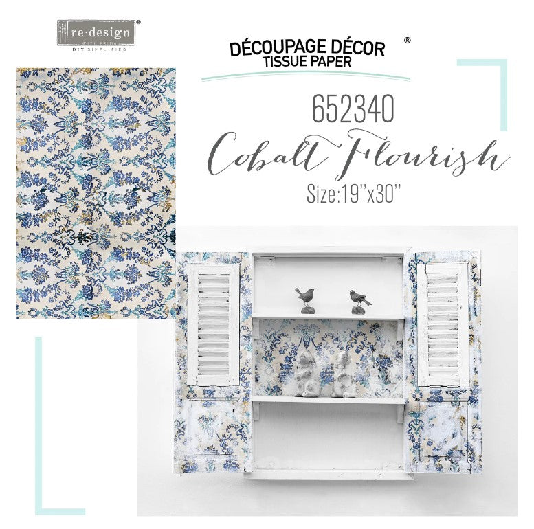 Papier d coupage Cobalt Flourish