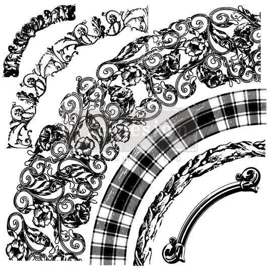 Étampe décorative 12"x12" clear cling, 6 pcs