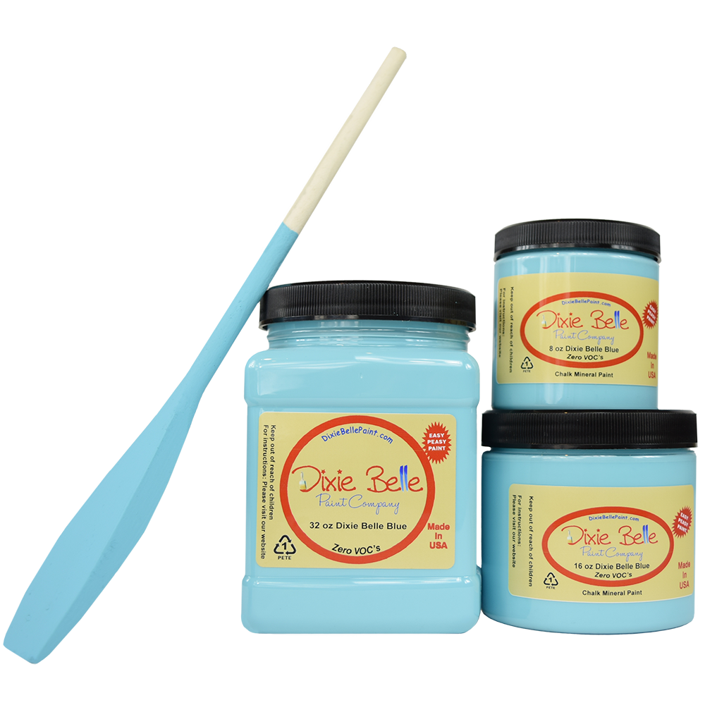 Peinture de couleur "Dixie Belle Blue" est belle, lumineuse, amusante. Bleu Tiffany. Presque comme un œuf d'oiseau bleu. La peinture à la craie minérale de Dixie Belle est un produit de qualité supérieur. Parfaite pour peindre sur les meubles, elle peut aussi très bien être utilisée sur d'autres surfaces comme le bois, le métal, le verre, la céramique, le tissus et plus.