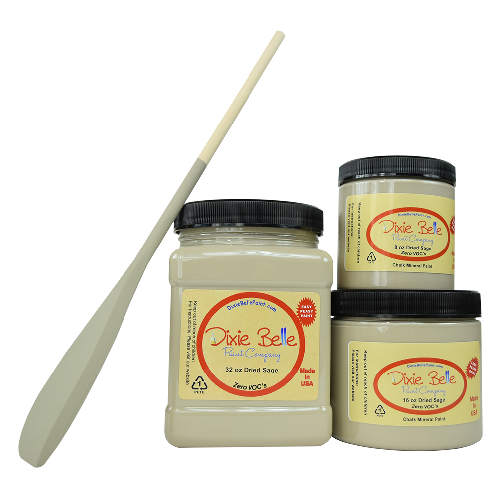 Peinture de couleur "Dried Sage" de Dixie Belle. Un gris doux avec des nuances vertes. Utilisez la dans votre salon contemporain, votre cuisine de ferme moderne ou une chambre provinciale. La peinture Ă la craie minĂ©rale de Dixie Belle est un produit de qualitĂ© supĂ©rieur. Parfaite pour peindre sur les meubles, elle peut aussi trĂšs bien ĂȘtre utilisĂ©e sur d'autres surfaces comme le bois, le mĂ©tal, le verre, la cĂ©ramique, le tissus et plus.