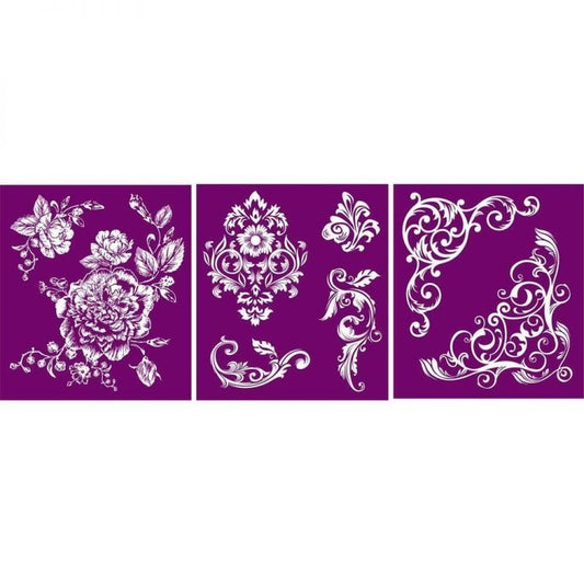 Pochoir d'écran de soie - Floral