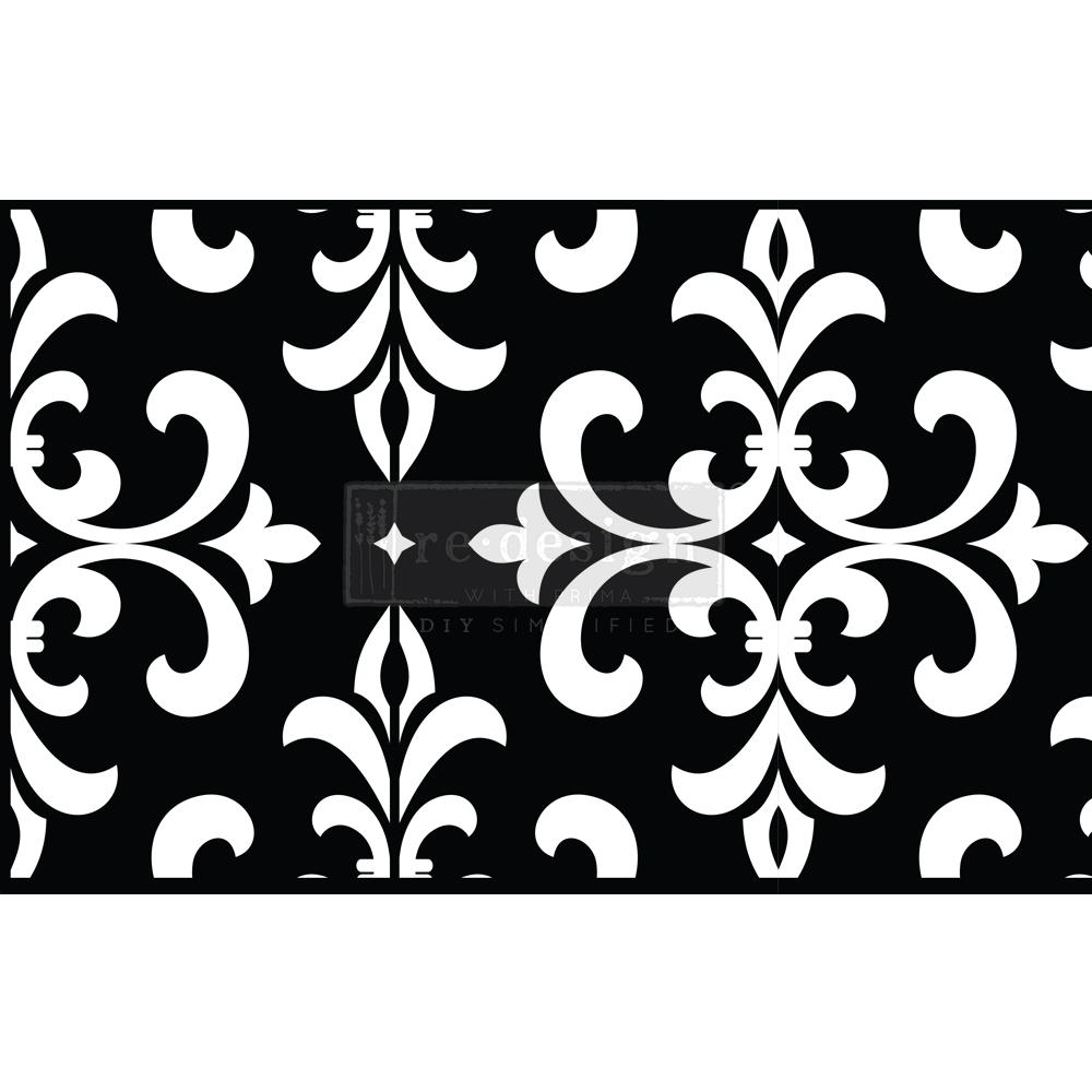 Pochoirs - Modern Damask (Rouleau Adhesif) Stick & Style Stencil
