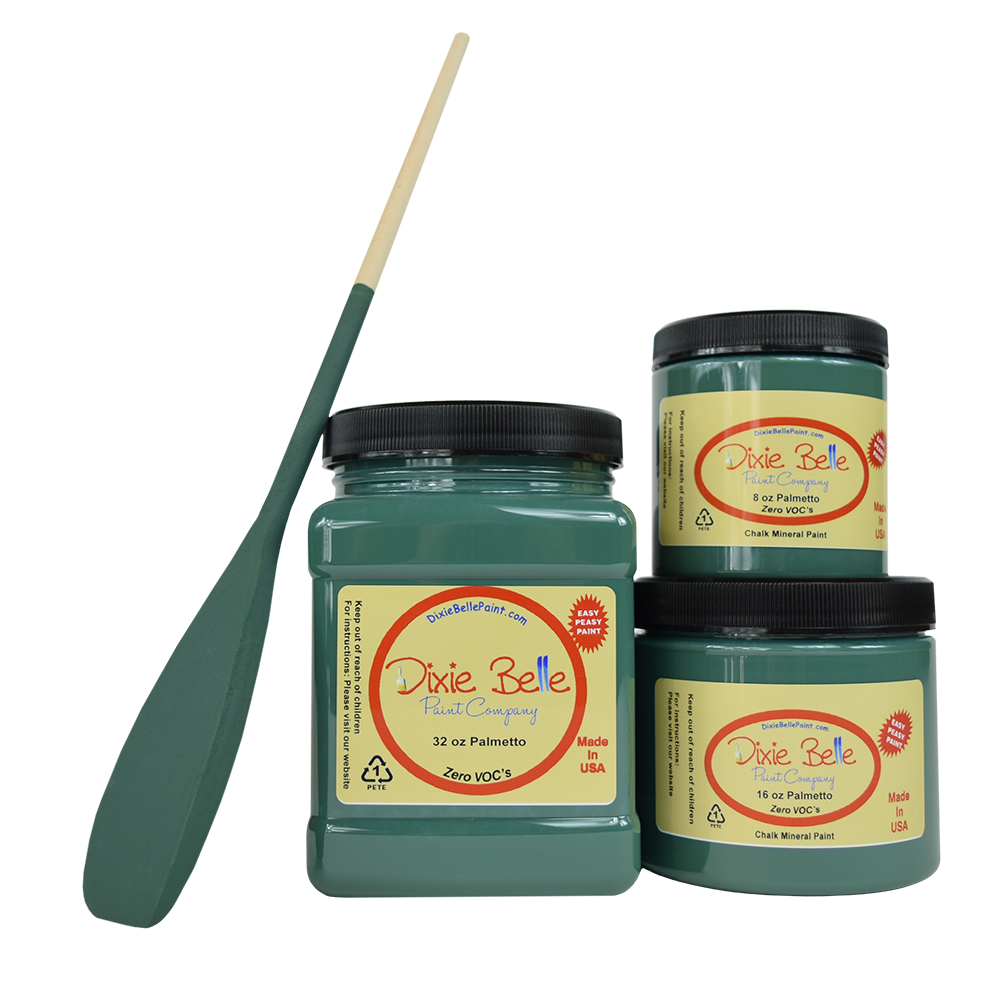 La peinture de couleur "Palmetto" de Dixie Belle est l'un des verts les plus foncés et les plus riches de Dixie Belle. La peinture à la craie minérale de Dixie Belle est un produit de qualité supérieur. Parfaite pour peindre sur les meubles, elle peut aussi très bien être utilisée sur d'autres surfaces comme le bois, le métal, le verre, la céramique, le tissus et plus.