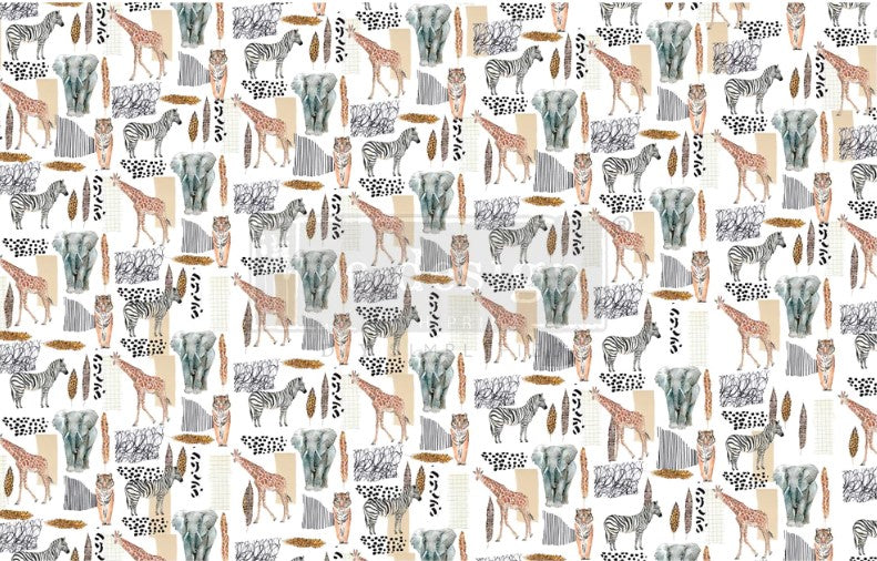 Papier découpage - Safari (Tissus)