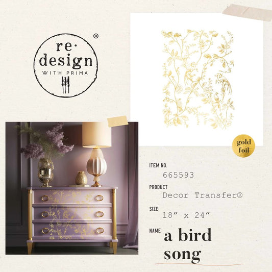 Kacha Gold Foil - Transferts d'image - A Bird Song