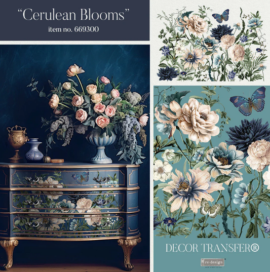 Transferts d'image - Cerulean Blooms