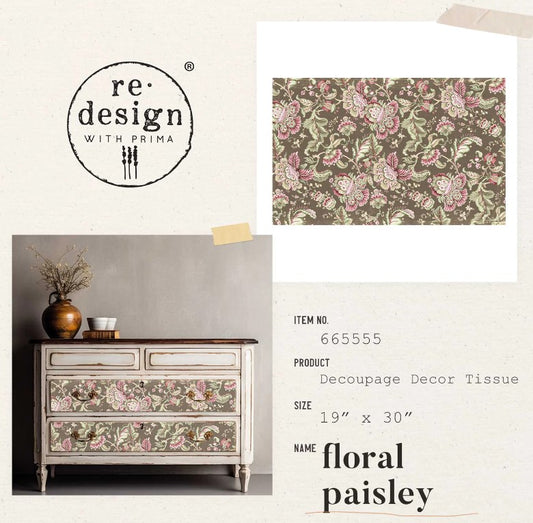 Papier découpage - Floral Paisley