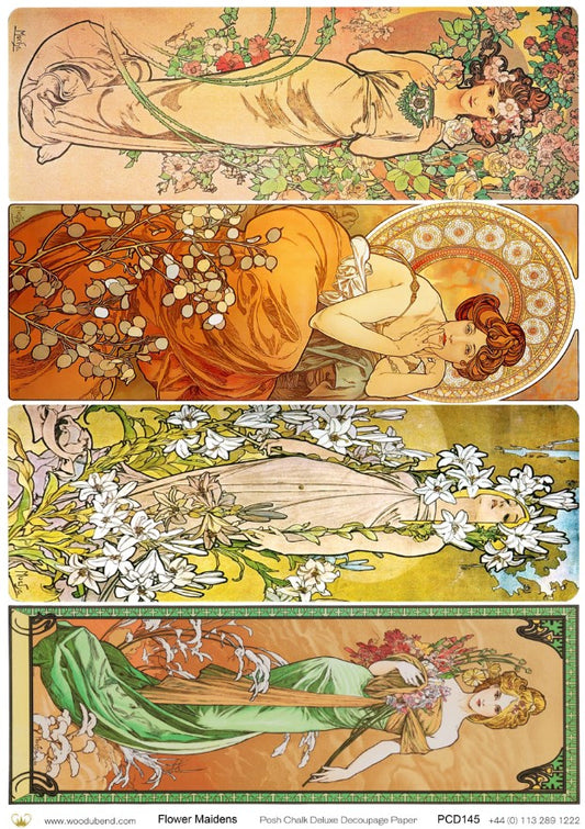 Papier découpage - Flower Maidens A3 (42 × 30 cm)