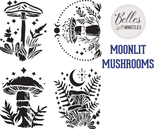 Pochoirs - Moonlit Mushrooms