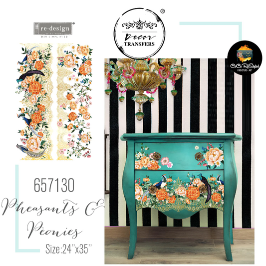 Transferts d'image - Pheasants & Peonies