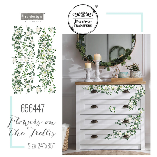 Transferts d'image - Flowers on the Trellis