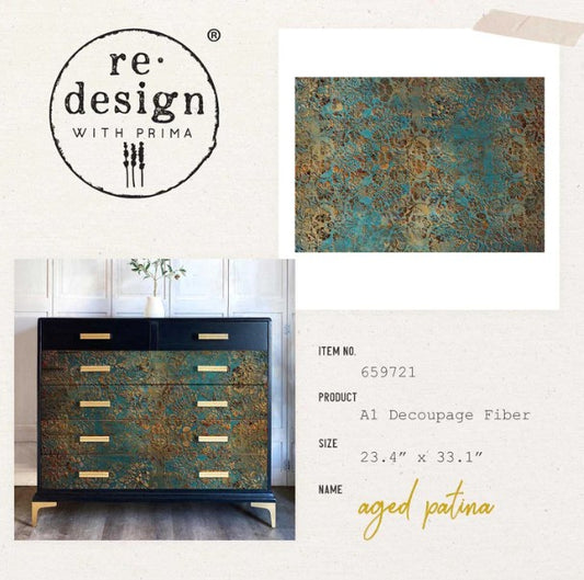 Papier découpage - Aged Patina (A1 Fiber Tissue)