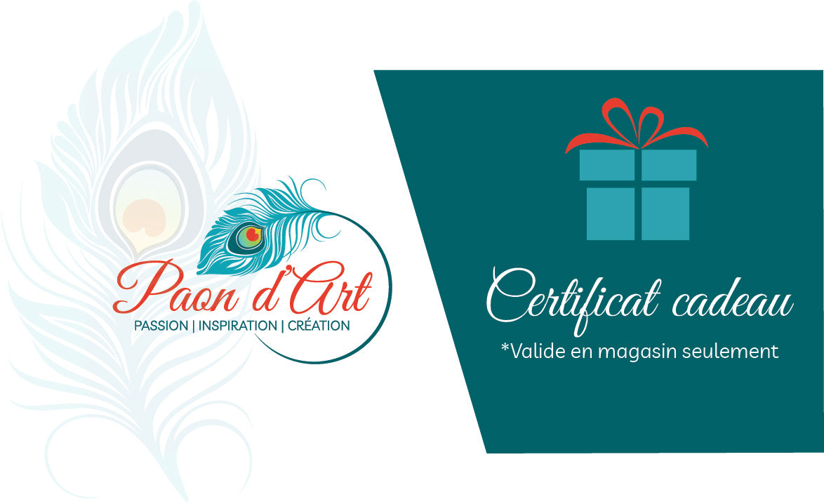 Paon d'Art boutique gift card