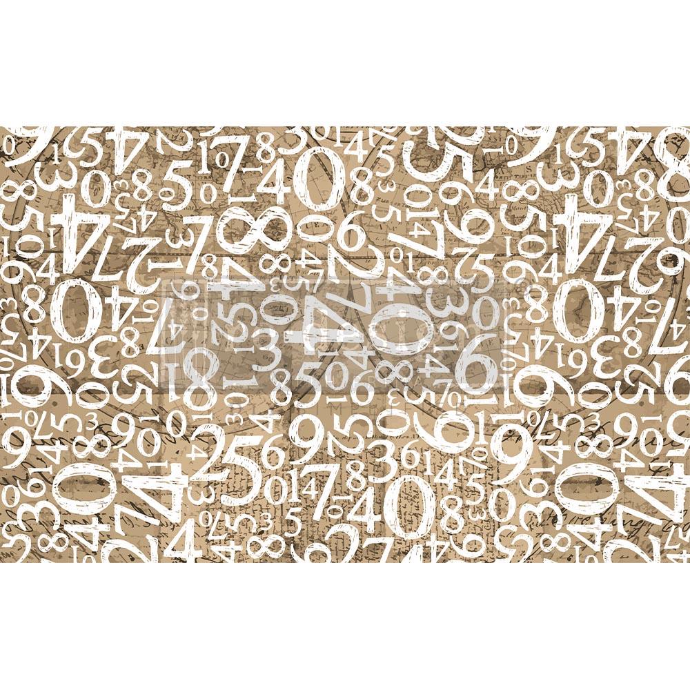 Decoupage Paper - Engraved Numbers (Mulberry Paper)