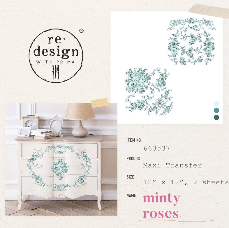 Transferts d'image - Minty Roses (Maxi)