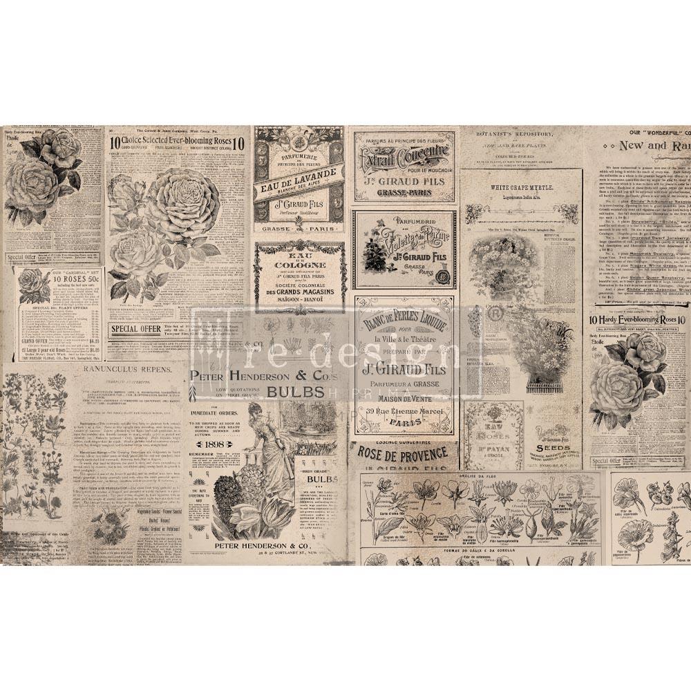 Decoupage Paper -Newsprint (Mulberry Paper)