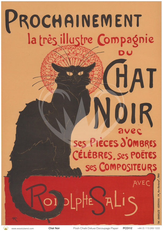 Papier découpage - Chat Noir (Papier de Riz)