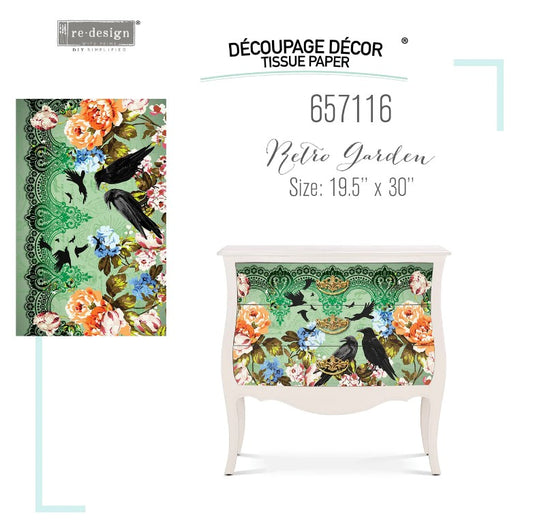 Papier découpage - Retro Garden (Papier Tissus)
