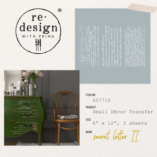 Transferts d'image - Secret Letter II (Blanc) Petit