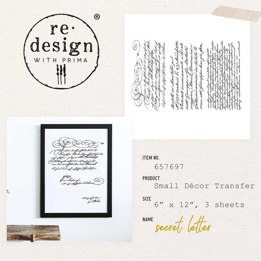 Transferts d'image - Secret Letter (noir) Petit