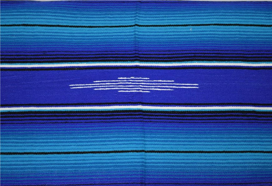 Serape Acrylic - Bleu (Couverte Mexicaine)