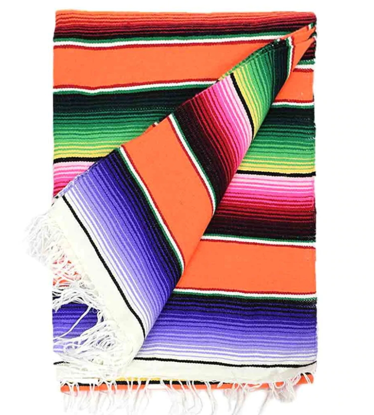 Serape Acrylic - Arc-en-ciel (Couverte Mexicaine)