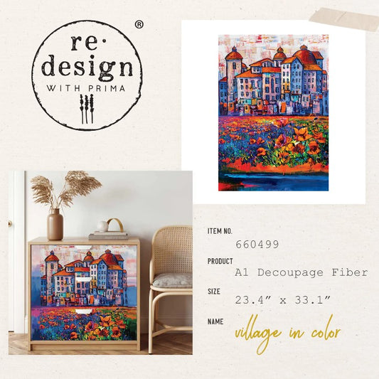 Papier découpage - Village in Color (A1 Fiber Tissue)