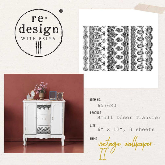 Transferts d'image - Vintage Wallpaper II Noir (Small Transfer)