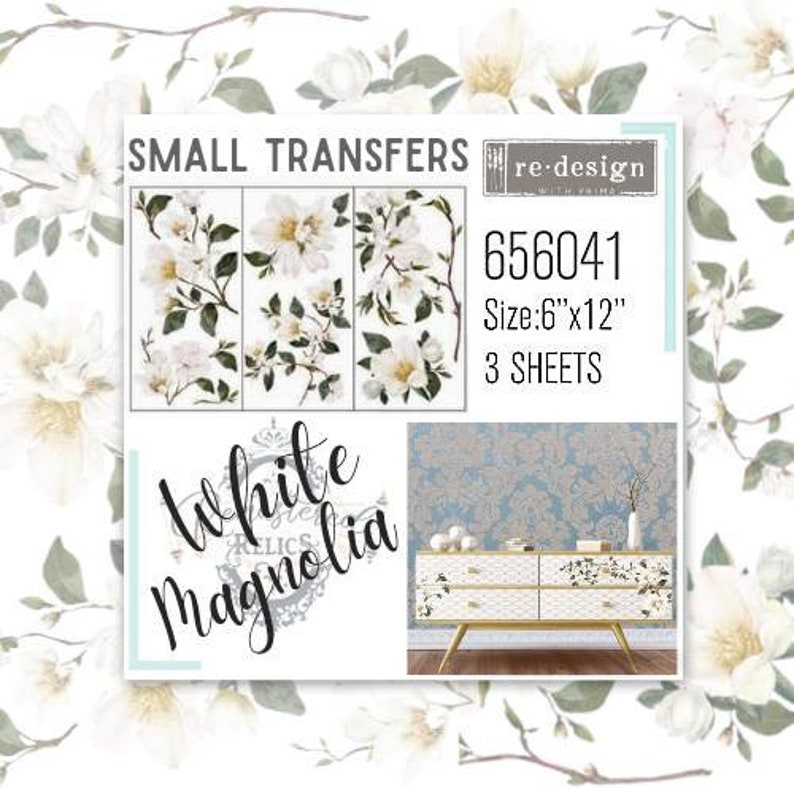 Image transfers - White Magnolia